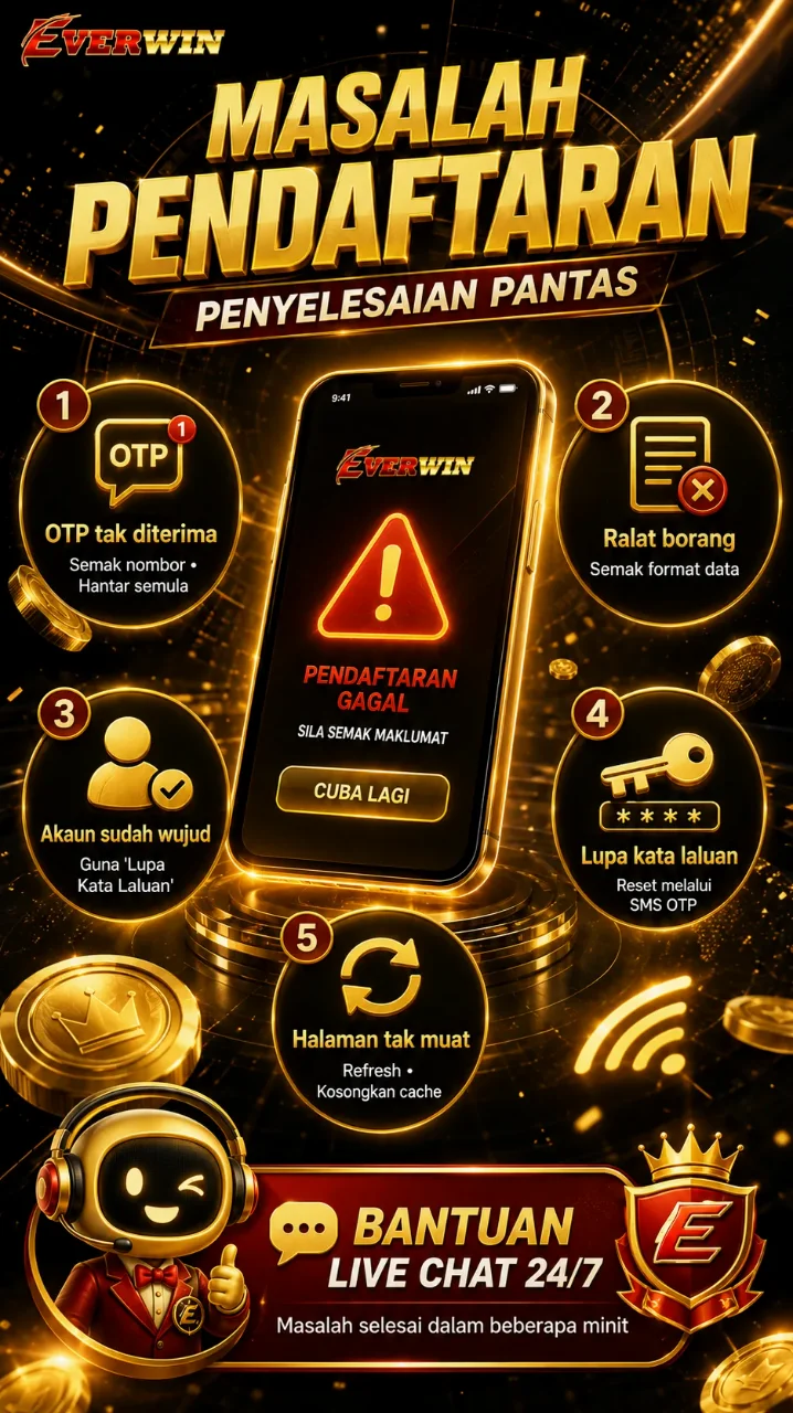 Mesej ralat pada skrin telefon bimbit